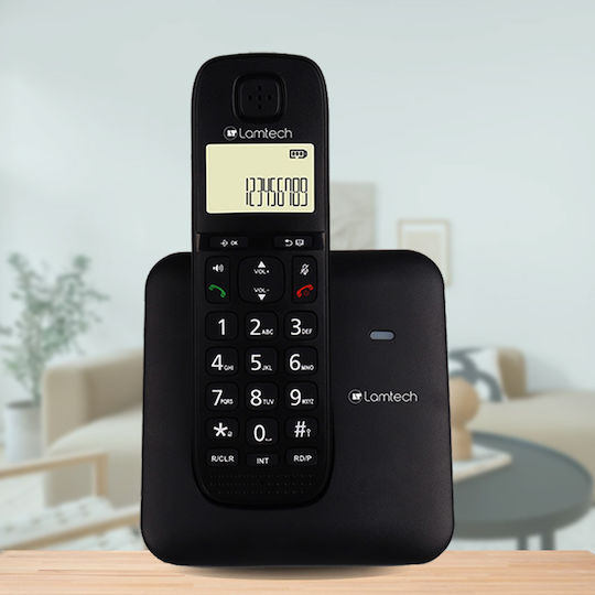 Lamtech LAM114444 Ασύρματο Τηλέφωνο με Ελληνικό Μενού Μαύρο