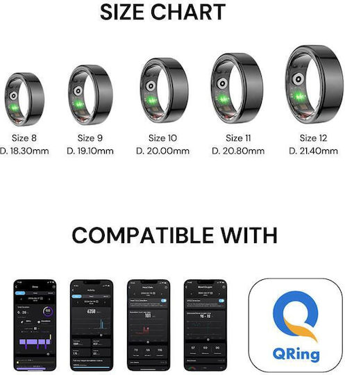 Maxlife MXSR-100 Smart Ring 21.4mm Αδιάβροχο με Παλμογράφο Χρυσό