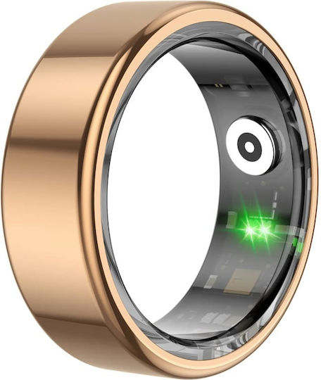 Maxlife MXSR-100 Smart Ring 21.4mm Αδιάβροχο με Παλμογράφο Χρυσό