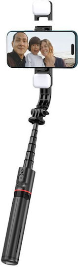 Tech-Protect L05S Selfie Stick Τρίποδο Κινητού Bluetooth με Φωτισμό Μαύρο