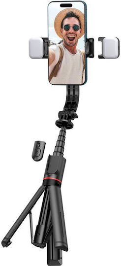 Tech-Protect L05S Selfie Stick Τρίποδο Κινητού Bluetooth με Φωτισμό Μαύρο