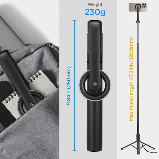 Spigen S580w Selfie Stick Cell Phone Tripod Bluetooth Black