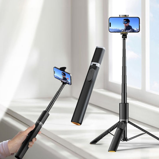Tech-Protect L08S Selfie Stick Τρίποδο Κινητού Bluetooth Μαύρο