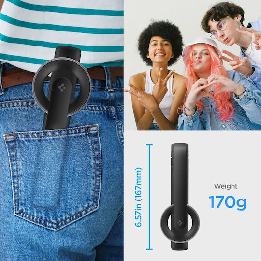Selfie Stick (Mag Fit) | S571W Cell Phone Tripod Bluetooth with Light Black AMP07656
