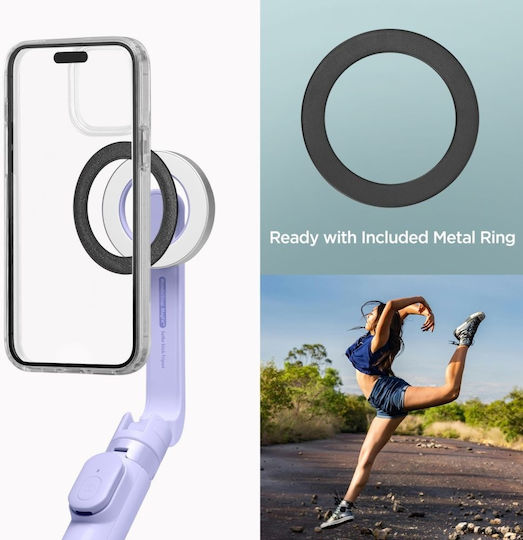 Selfie Stick (Mag Fit) | S571W Τρίποδο Κινητού Bluetooth με Φωτισμό Μωβ AMP07658