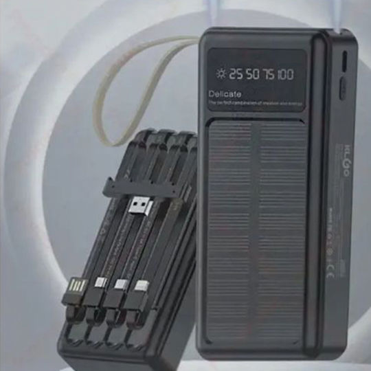 KLGO KP-96 Ηλιακό Power Bank 20000mAh με 2 Θύρες USB-A Μαύρο