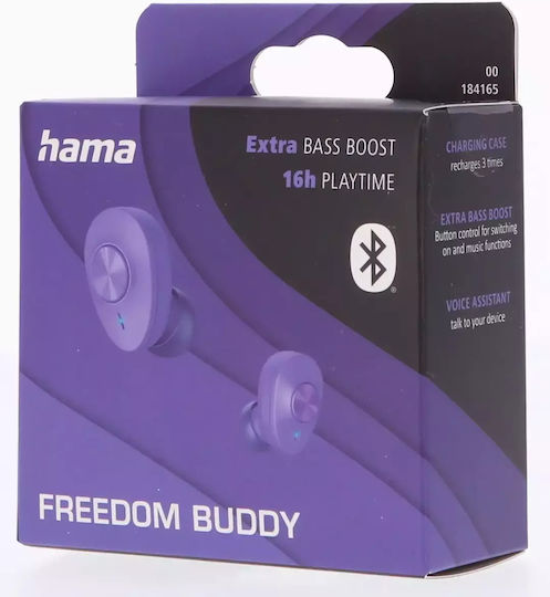 HAMA Freedom Buddy In-ear Bluetooth Handsfree Căști cu Carcasă de Încărcare Violet