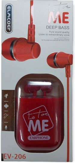 EV-227 În ureche Handsfree cu două căști cu mufă 3.5mm Red