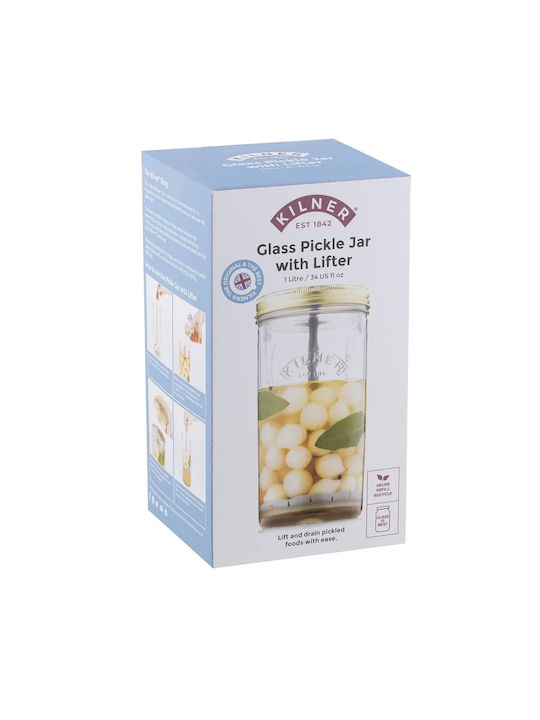 Pickle Jar 1L Ø12x22hcm Liftable Glass Silicone Kilner 0025.068 00041159