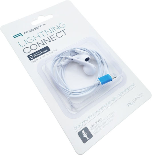 Platinet Fiesta In-ear Handsfree with Lightning Connector White