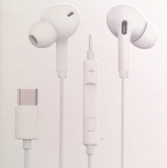 Ezra EP45 In-ear Handsfree με Βύσμα USB-C Λευκό