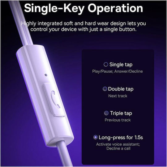 Baseus Encok In-ear Handsfree με Βύσμα 3.5mm Λευκό