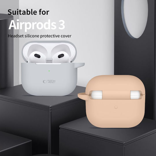 Tech-Protect Silicone Hook Hülle Silikon mit Haken Caffe Latte für Apple AirPods 3