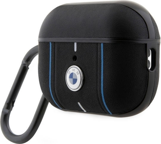 BMW Color Lines Hülle Leder / Kunststoff in Schwarz Farbe für Apple AirPods Pro 2