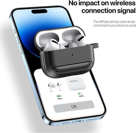 Dux Ducis Case Silicone with Hook in Black color for Apple AirPods 3