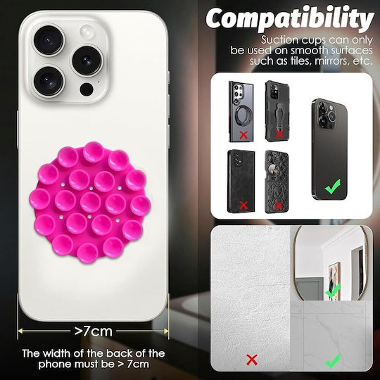 Techsuit Holder Αντιολισθητική Βάση Κινητού σε Ροζ χρώμα
