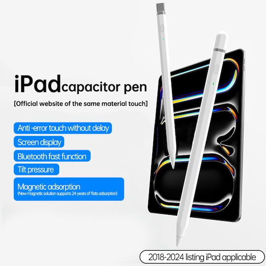 Techsuit AP01 Pro Ψηφιακή Γραφίδα Αφής με Palm Rejection για iPad σε Λευκό χρώμα