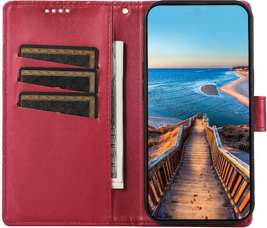 Dierfeng Book Δερματίνης / Σιλικόνης Κόκκινο (Realme 12x)