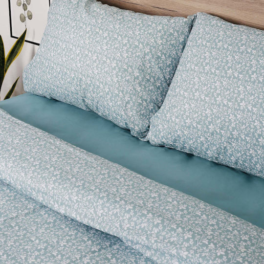 White Fabric Set Single Matilda Blue 165x270cm