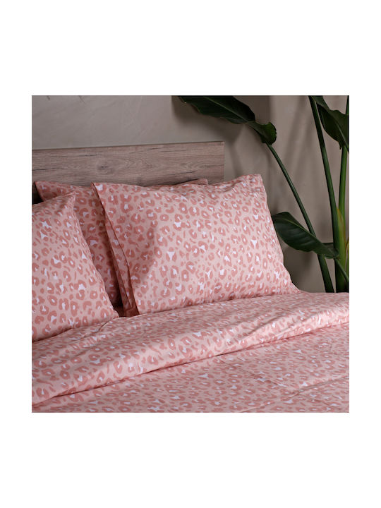 Weißes Stoff-Set für Übergröße Girly Rosa 235x270cm