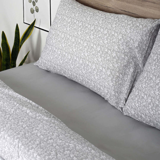 White Fabric Kids Sheets Set Single Matilda Gray 165x270cm