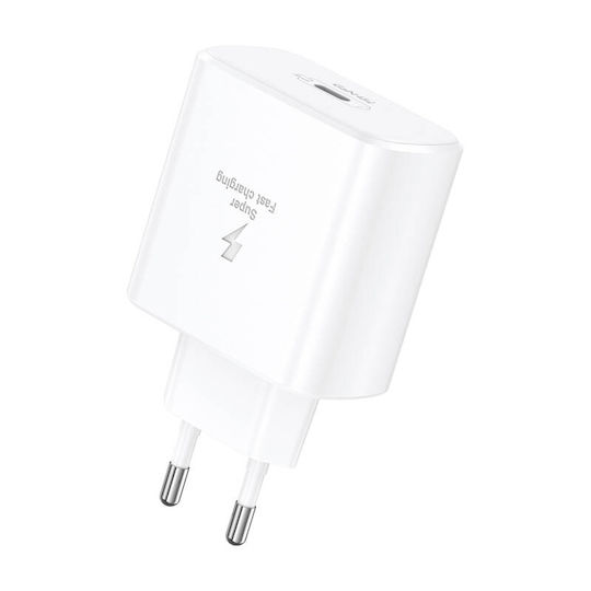 Foneng Φορτιστής GaN με Θύρα USB-C και Καλώδιο USB-C - USB-C 45W Power Delivery Λευκός (EU62)