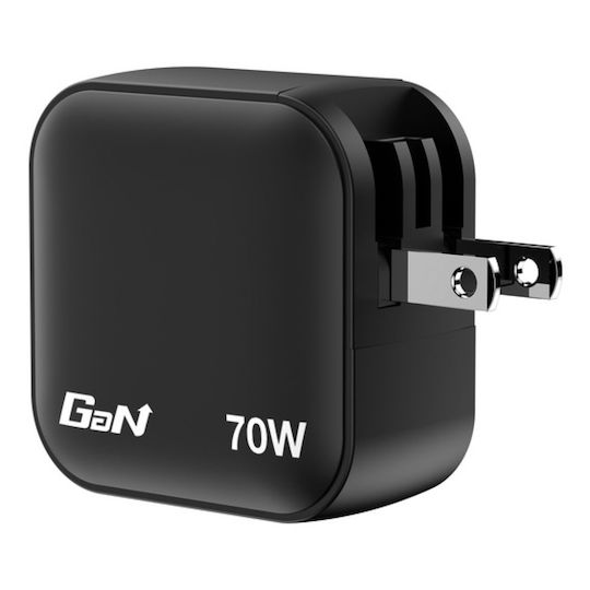 Verbatim Charger Without Cable GaN with USB-A Port and 2 USB-C Ports 70W Power Delivery / Quick Charge 3.0 / Quick Charge 4.0 Blacks (Mini)