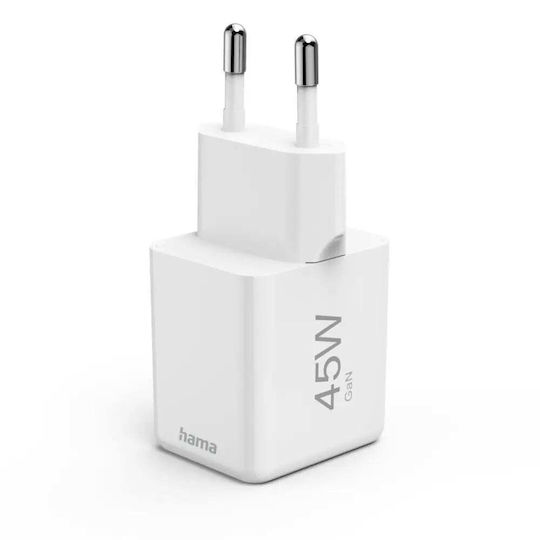 HAMA Wireless Charger with USB-C Port 45W Power Delivery White