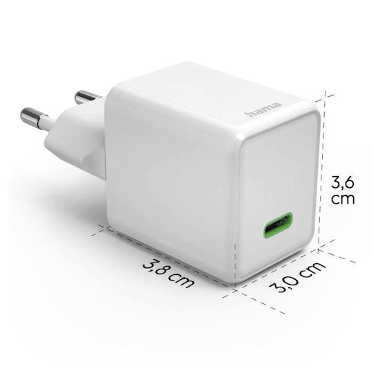 HAMA Wireless Charger with USB-C Port 45W Power Delivery White