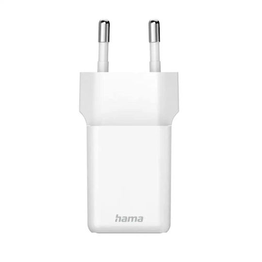 HAMA Wireless Charger with USB-C Port 45W Power Delivery White