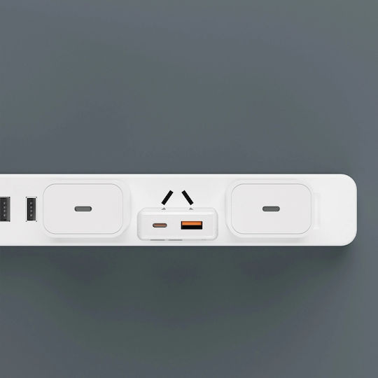Dudao Φορτιστής GaN με Θύρα USB-C και Καλώδιο USB-C - USB-C 30W Power Delivery / Quick Charge 3.0 Λευκός