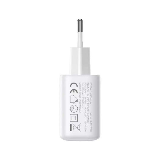 Joyroom Charger with USB-C Port and Cable USB-C - USB-C 20W Power Delivery Whites (JR-TCF20)