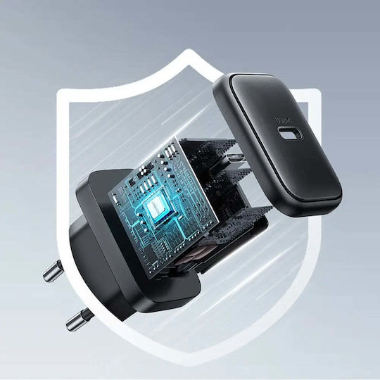 Joyroom Charger Without Cable with USB-C Port 25W Power Delivery Blacks (JR-TCF23)