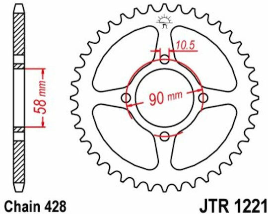 JT Sprockets Γρανάζι Πίσω για Honda CBR 125
