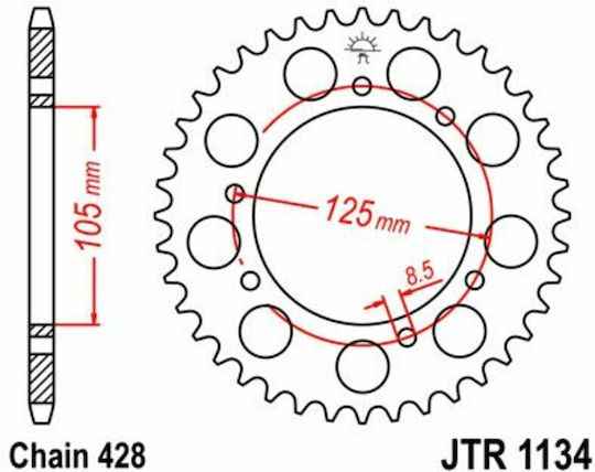 JT Sprockets Заден зъбен колело за Yamaha XT 125