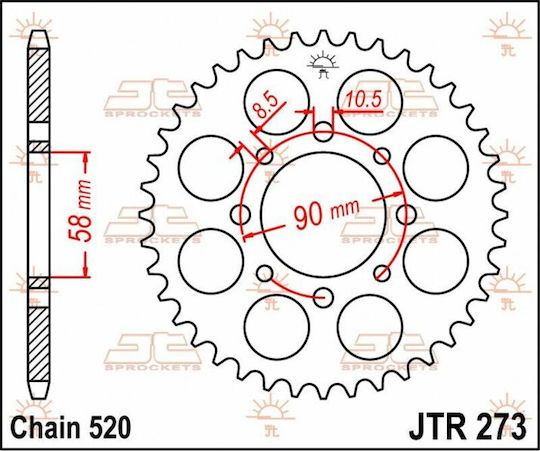 JT Sprockets Γρανάζι Πίσω για Honda XL 125