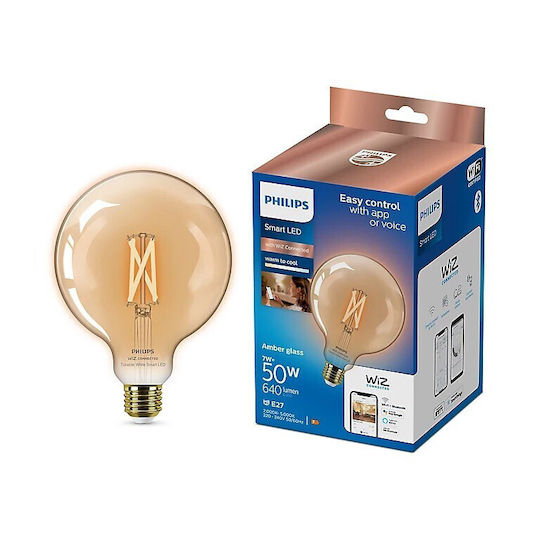 Philips Smart Bulb LED 7W for Socket E27 and Shape G125 Warm White 640lm Dimmable