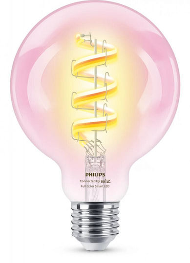 Philips Смарт крушка LED 6.3W за фасунга E27 и форма G95 RGBW 470лм
