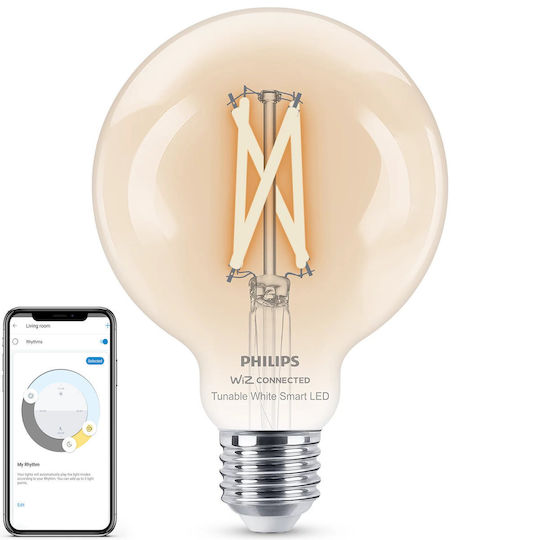 Philips Smart Λάμπα LED 7W για Ντουί E27 και Σχήμα G95 Θερμό Λευκό 806lm