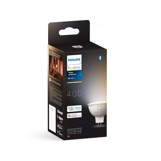 Philips Bec Smart LED 5.1W pentru Dulie GU5.3 și Formă MR16 Alb reglabil 400lm Reglabil în intensitate