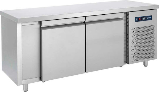 Bambas Frost Английски превод: Stainless Steel Refrigerator Counter 332лт with 2 Doors and Cooling Machine 0/+10°C L155xW60xH85см PM6 155