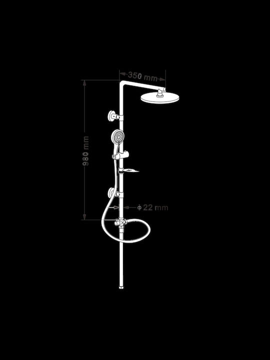 Vinci Shower Column without Mixer Silver Vinci Shower Column without Mixer Silver