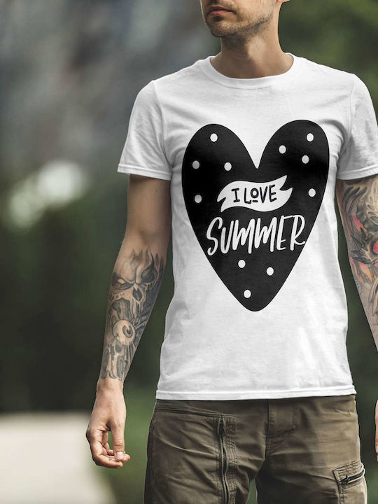 I Love Summer Heart Design Tshirt