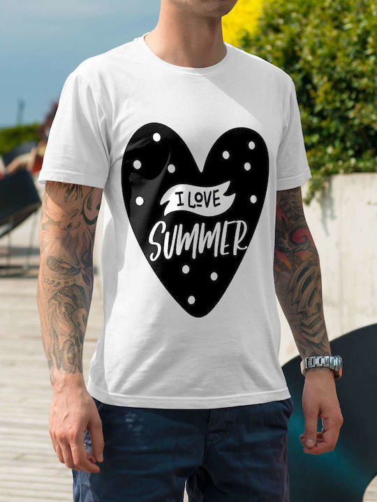 I Love Summer Heart Design Tshirt
