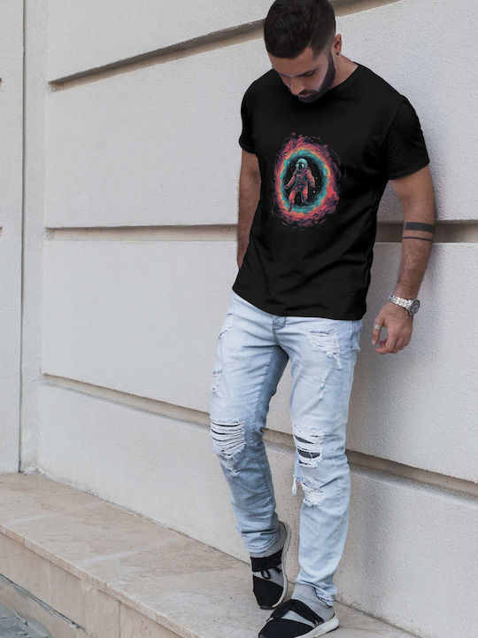 Astronaut in einem Weltraumwirbel T-Shirt