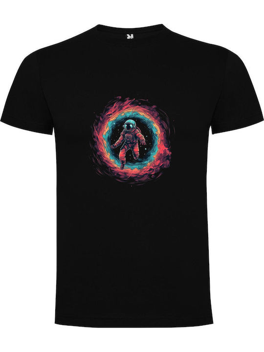 Astronaut in einem Weltraumwirbel T-Shirt