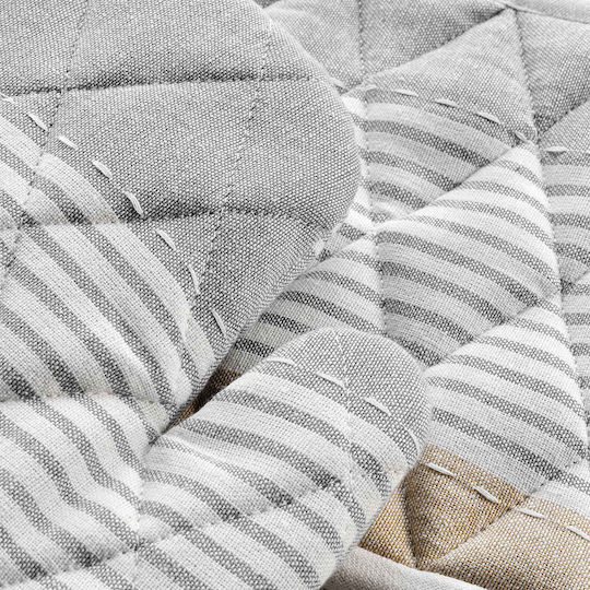 Kitchen Glove & Pot Holder Set Fabric Gray 2pcs