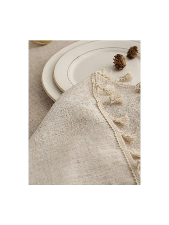Tischtuch Leinen Beige 180x140cm