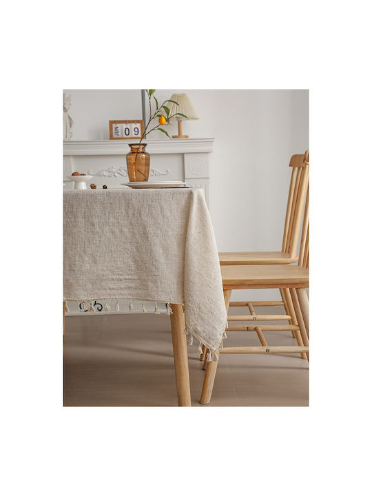 Tischtuch Leinen Beige 180x140cm