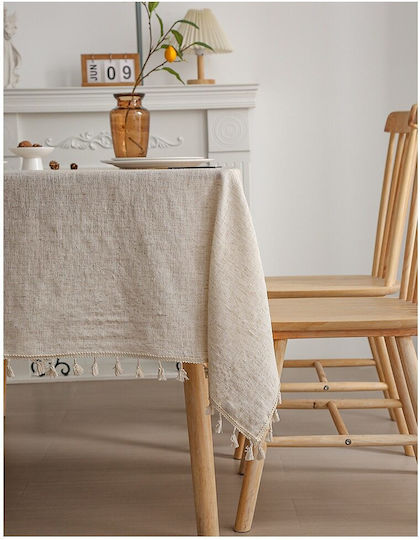 Τραπεζομάντηλο Λινό Beige 180x140εκ.